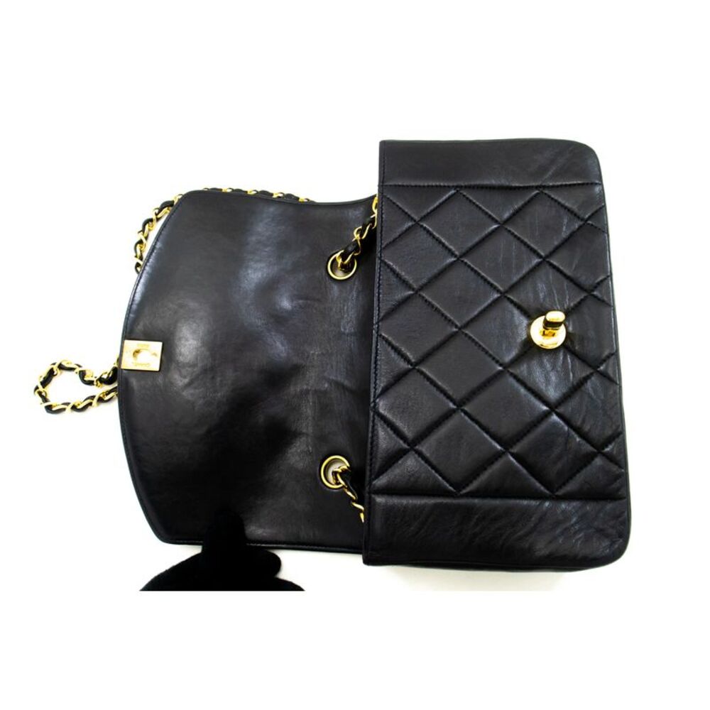 Chanel Diana Black Leather Shoulder Bag (Pre-Owned) - Picture 4 of 12